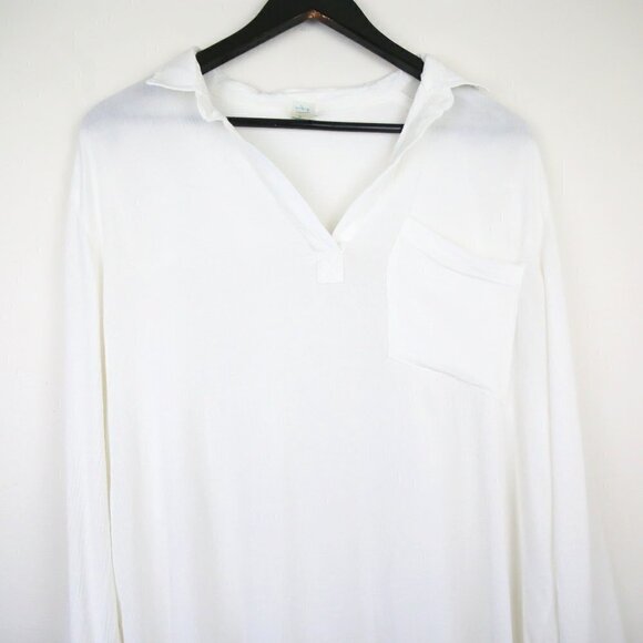 Tropik Roll-up Sleeve White Collared Shirt Size Large - Picture 3 of 9